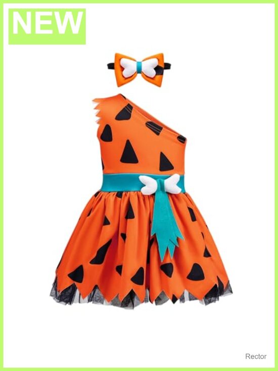 Other - Toddler Halloween Caveman Costume Dress with Headband One-Shoulder